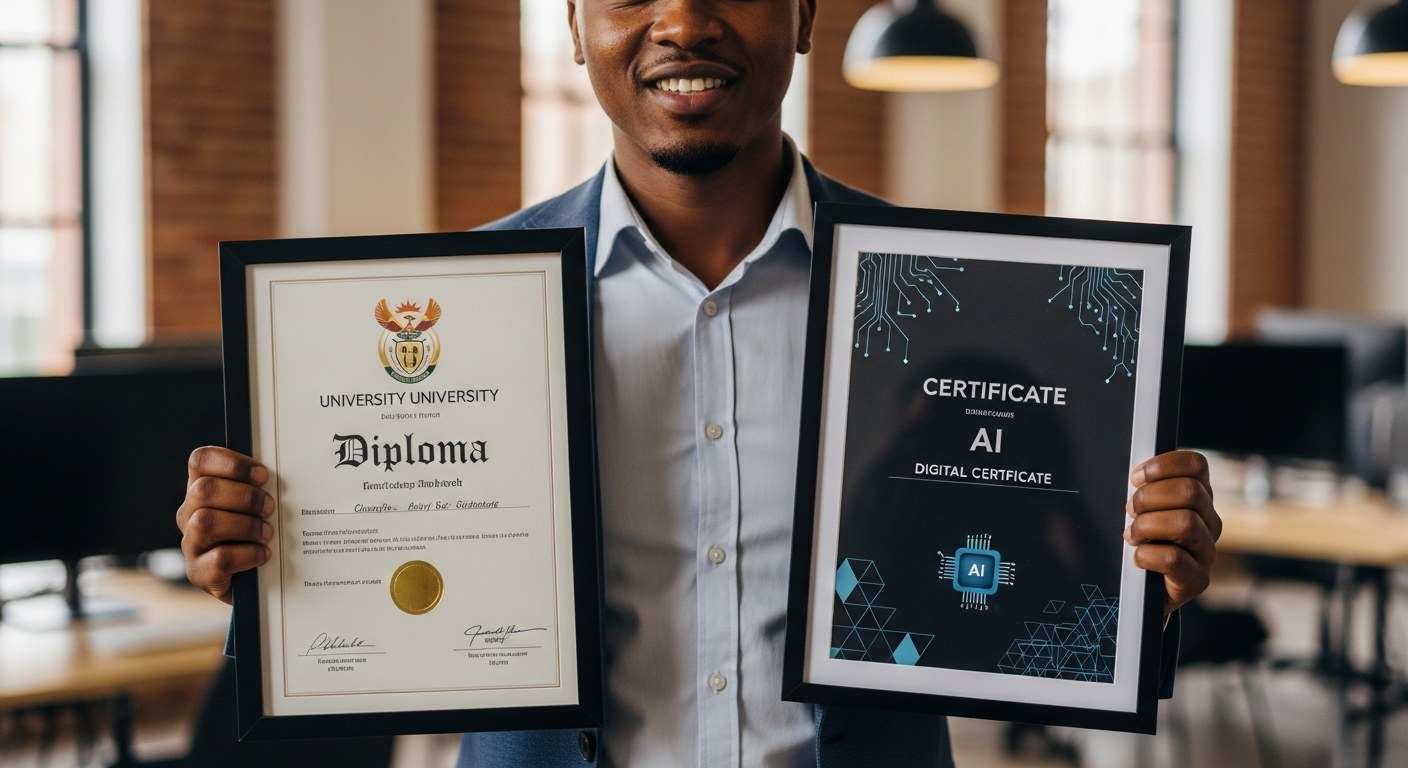 South African professional with university diploma and digital AI certification success